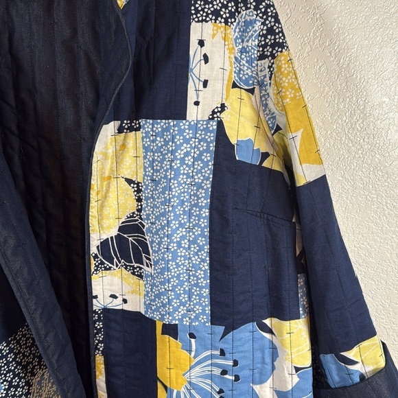 Alfred Dunner Navy Quilted Print Lightweight Reversible Jacket Size 1x - Picture 2 of 6